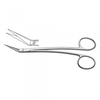 Locklin Gum Scissor Angled - S Shaped - One Toothed Cutting Edge Stainless Steel, 16 cm - 6 1/4"